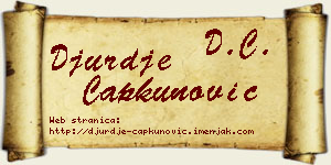 Đurđe Čapkunović vizit kartica